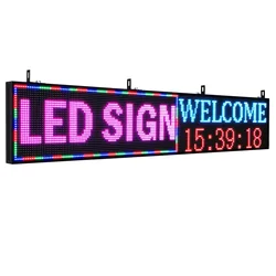Ph10 mm 77 "x 14" wi fi painel de led programável placas led colorido rolagem tela led alto brilho interno placa de exibição