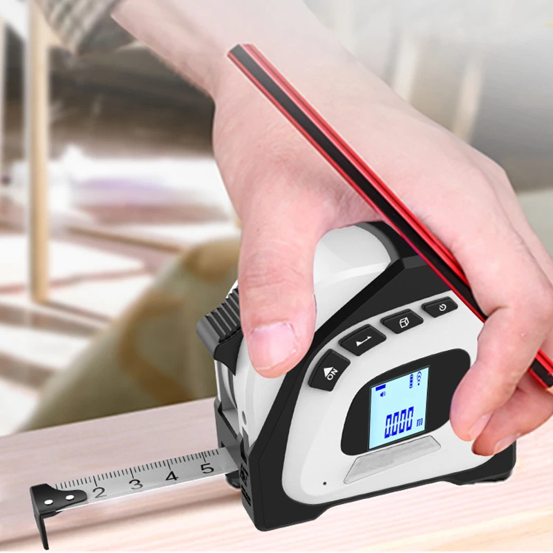 40M Infrared Laser Rangefinder Distance Measuring Tape Rechargeable USB Laser Ruler for Area Volume Pythagorean Measurement