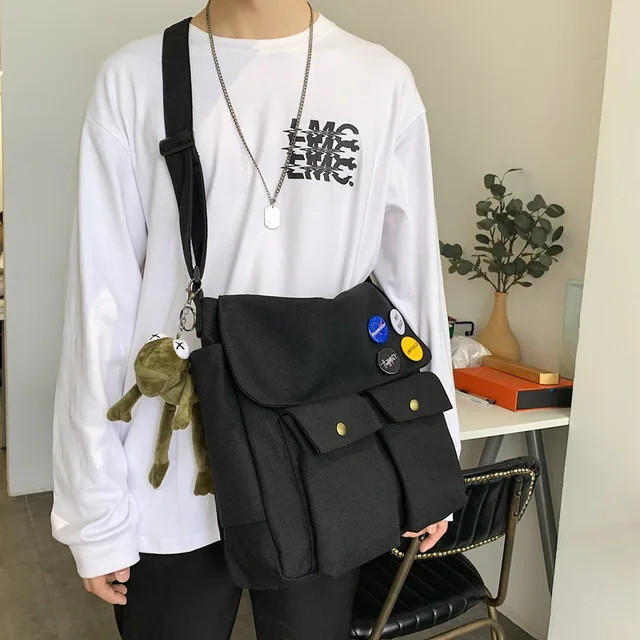 Borsa a tracolla in tela ispessita studente postino borsa in tela resistente all'usura femminile borse a tracolla borse in stile giapponese per donna 2