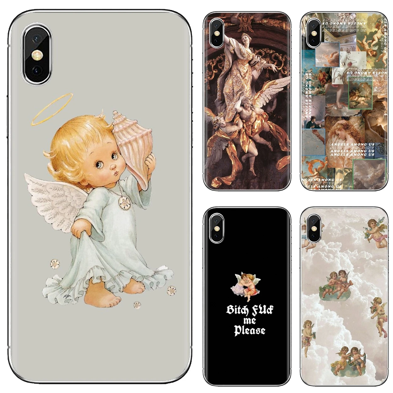 Силиконовый чехол для телефона iPhone 11 Pro 4 5 6 6S 7 8 X 10 XR XS Plus Max iPod Touch Renaissance Angels |