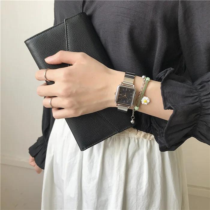 Simple Silver Women Watches Ulzzang Brand Exquisite Stainless Steel Ladies Wristwatches Fashion Minimalist Female Quartz Clock