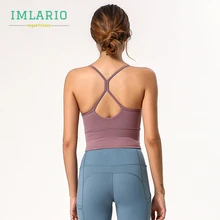 Imlario Slim Fit майка для занятий йогой для женщин Фитнес Бодибилдинг обрезанный Топ супергибкий с открытой спиной тренажерный зал без рукавов рубашка со встроенным бюстгальтером