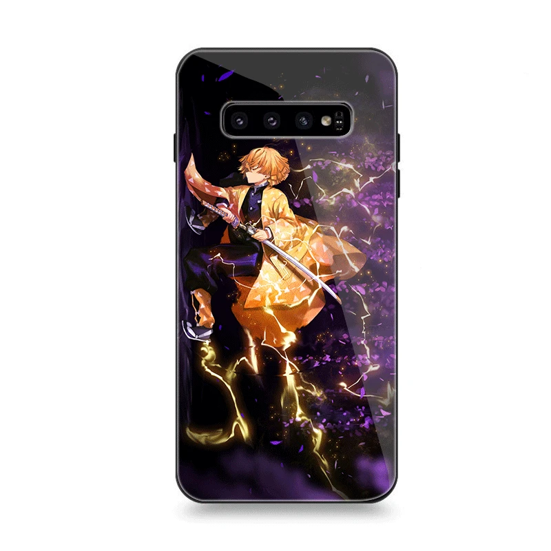 Чехол для телефона Стекло для samsung A70 A50 A30 A40 A20 A60 A10 S7 край S8 S9 S10 Plus Note 8 9 крышка Agatsuma Zenitsu демон убийца - Цвет: G1
