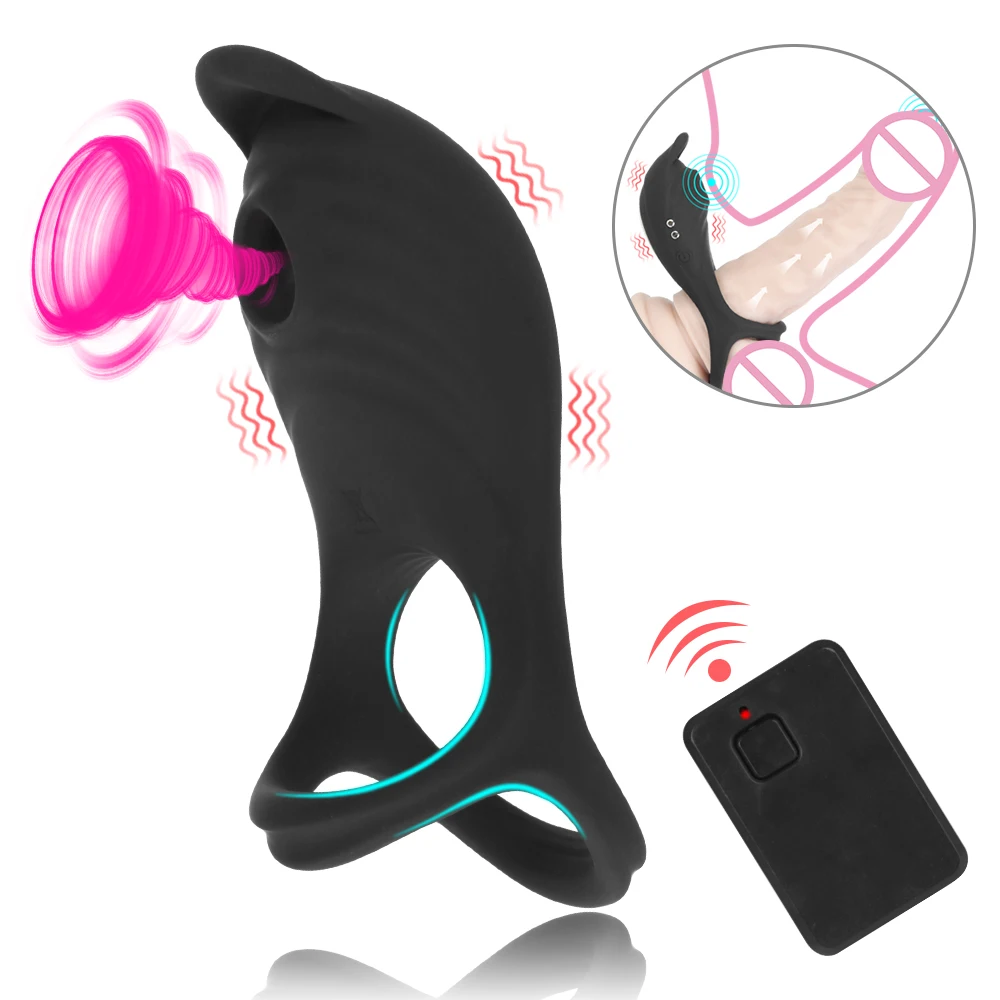 

Clitoris Stimulation 5 Frequency Delayed Ejaculation Sex Toys G-spot Sucking Vibrating Penis Ring Double Cock Ring For Couples