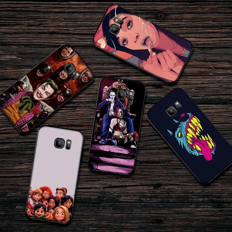 Мультяшный персонаж арт чехол для samsung S6 S7 EDGE S8 S9 PLUS Мягкий силиконовый S10 NOTE 8 9 M10 M20