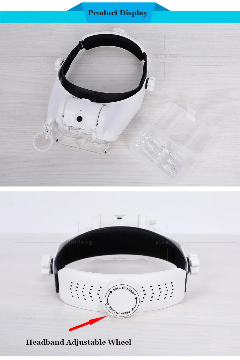 15 Multiples Headband Led Light Glasses Magnifier 3 LED Surgical Magnifying Glass with Light Eye Loupe Portable Reading Loupe