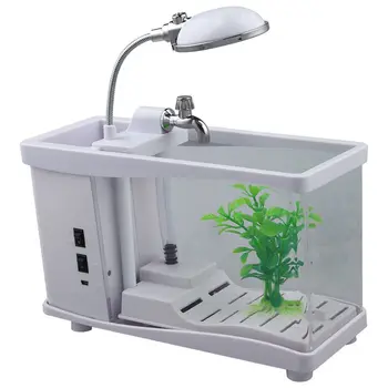 

New-USB Mobile Mini Electronic Desktop Fish tank White