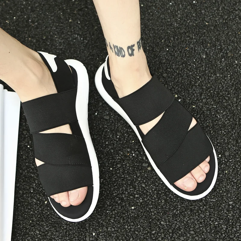 Summer Gladitor Sandals Men's Shoes Stretch Fabric Slip-on Camouflage Mens Open Toe Sandals Casual Flats Sandalia Masculin Summer Gladitor Sandals Men's Shoes Stretch Fabric Slip-on Camouflage Mens Open Toe Sandals Casual Flats Sandalia Masculin