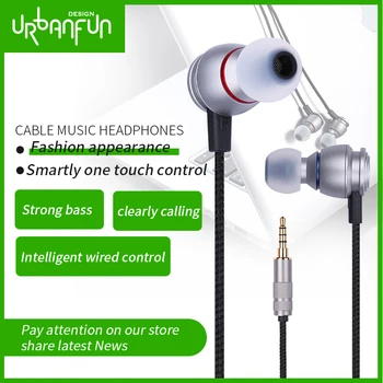 

URBANFUN Earphone 3.5mm In-ear Wired Headset for huawei xiaomi Smartphone