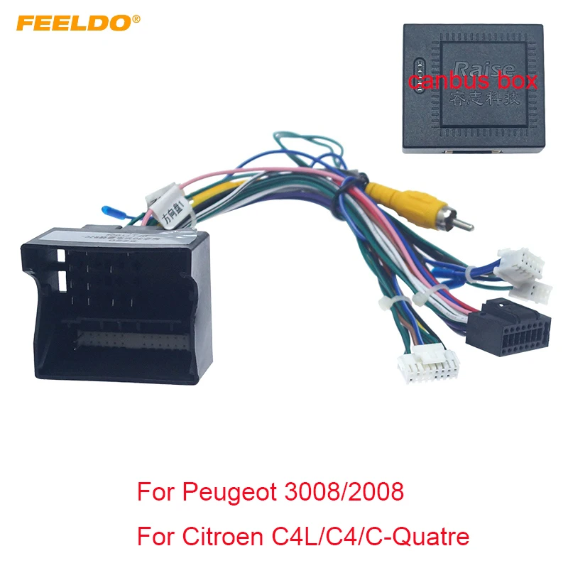 FEELDO 16-контактный диагностический автомобильный Android стерео жгут проводов для peugeot 3008/2008/Citroen C4/C-Quatre/C4L/C3 XR/C5/DS6