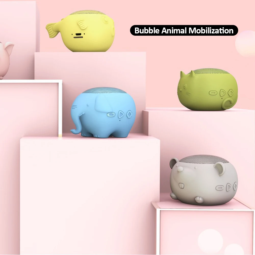 Portable Cute Animal Wireless Speaker Pig Elephant Mouse 3W Audio Driver Clear Stereo Speakers Handsfree Call
