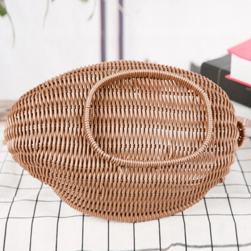 Rattan Woven Fruit Basket Imitation Deer Bread Basket Fruit Bowls Tray Vegetable Snack Basket Novelty Animal Shaped Ancient Rat storage tray,kitchen tray,bamboo organizer tray