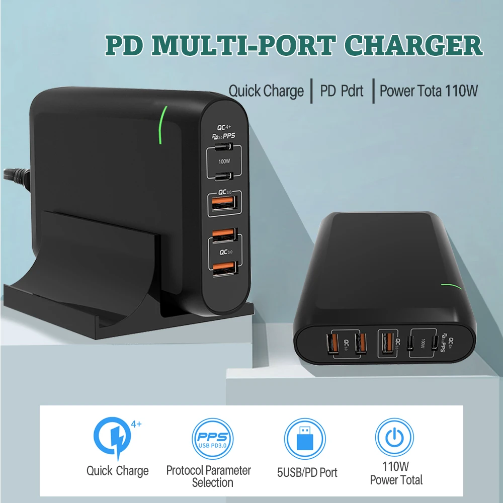 GAN 65W USB C PD100W Charger Quick Charge 4.0 Type C Fast USB Charger For MacBook Air iPad iPhone 11 Pro Samsung Huawei