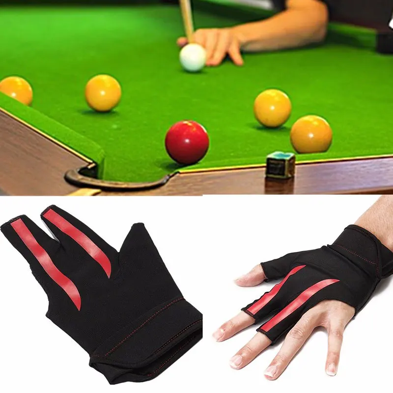 Бильярдные перчатки с 3 пальцами для упражнений открытые левой руки нейлоновые