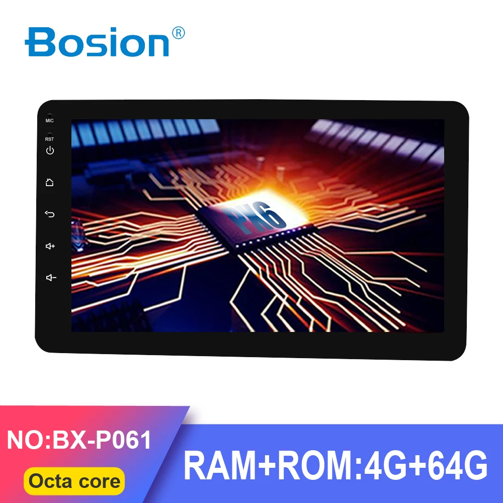 Bosion PX6 4G+ 64G 8 дюймов 1 DIN Универсальный Android 9,0 автомобильный аудио gps радио плеер стерео Авто головное устройство wifi USB SWC BT RK3399