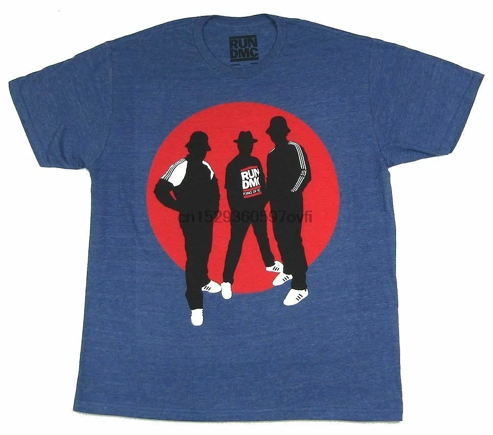 Run DMC Silhouettes Circle Heather Blue T Shirt New Official Merch Soft(1) | Мужская одежда