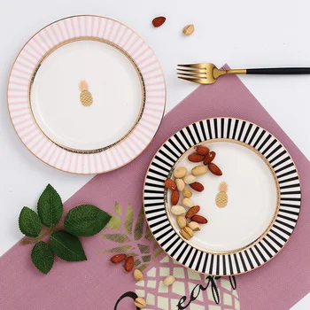 

8/10.5inch Colorful Gradient Geometry Pattern Dinner Plate Porcelain Ceramic Dinner Dishes Dessert Tray Tableware Microwave Safe