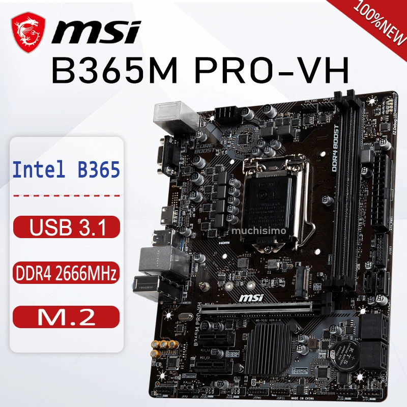 MSI B365M PROVH Motherboard LGA 1151 Core I7/i5/i3 DDR4 2666MHz Gen1