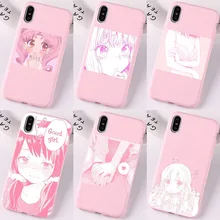 Для iphone 8 ярко-розовый Манга милый японский аниме мультфильм Kawaii Япония Девушка чехол для телефона с рисунком на тему любви для iphone 7 6 plus 6s X XS XR крышка