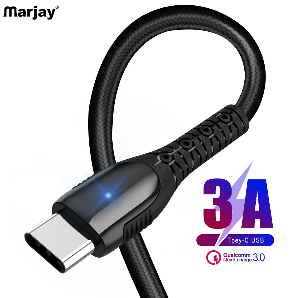 Marjay type C кабель для быстрой зарядки samsung S10 S9 S8 быстрое зарядное устройство USB Xiaomi