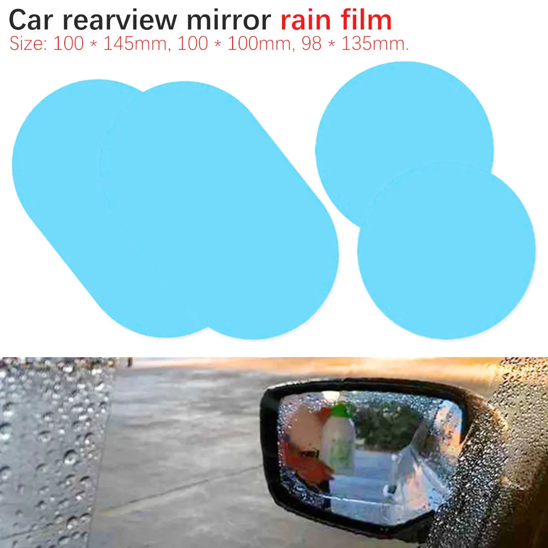 

Car Mirror Window Clear Film Anti Fog Car Rearview Mirror Protective Film Waterproof Car Sticker 2 Pcs/Set
