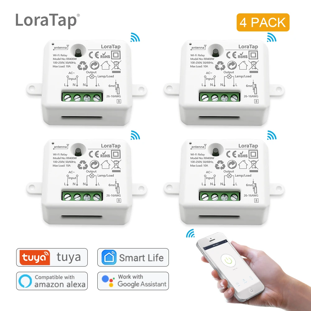 LoraTap Mini DIY Module Wifi Light Switch Wireless APP Remote Control Switch 220V Smart Home Electrical Switches illuminated light switch