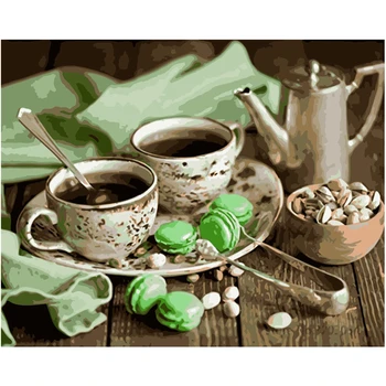 

Two Cups of Coffee Hand Made Paint High Quality Canvas Beautiful Painting By Numbers Surprise Gift Great Accomplishment