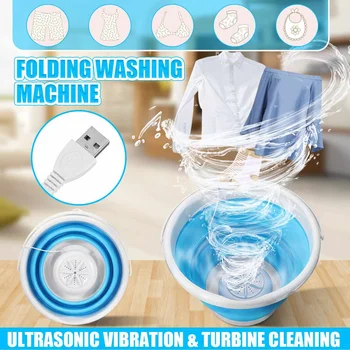 

Portable Ultrasonic Turbo Automatic Electric Roller Mini Washing Machine Quick Clean Washing Tool for Travel Dormitories