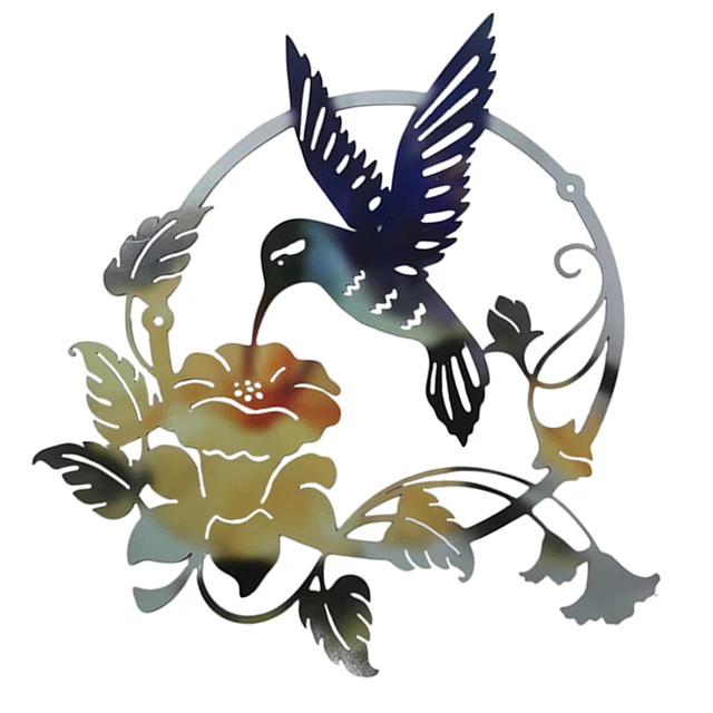 Fém Madárkert Fali Dekoráció Színes Kültéri Kerítés Művészeti Terasz Szobrok Lógó Dekorációk Az Udvari Tornác Nappalihoz - Image 5