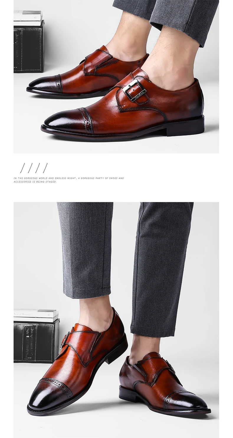 Обувь из натуральной кожи наивысшего качества в европейском стиле; Мужские модельные туфли; кожаные туфли ручной работы; мужские оксфорды с пряжкой на ремешке; деловая официальная обувь