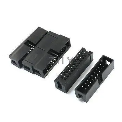 

5pcs 20Pins 2.54mm IDC Socket Box Header Straight Connectors Black