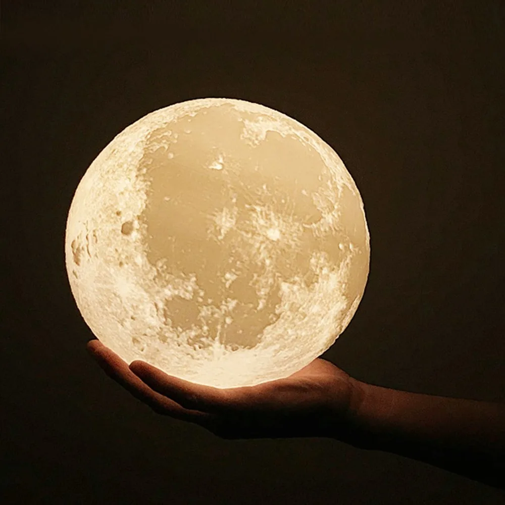 

3D Dimmable Moon Lamp 16 Colors Luminous Toys Change Remote Touch LED Moon Light 3D Print Night Light for Kids Christmas Gifts