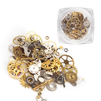 

1 Box Steampunk Nail Art Decorations Ultra Thin Wheel Gear 3D Decors Steam Punk Metal Manicure Sticker Nail Studs Accessories