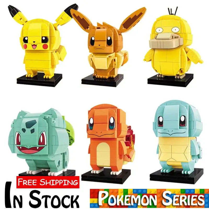 

Figures Plush legoing Moive Japan Cartoon Bricks Toy Pikachu Anime Model Set Building Blocks legoings Creator Toys For Children