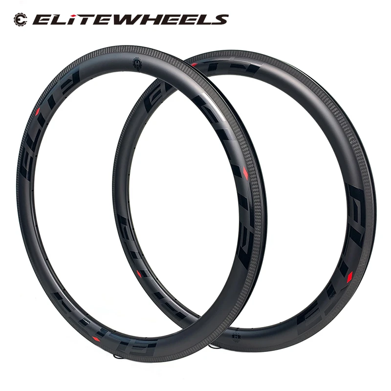 ELITEWHEELS 700c 47 мм бескамерный карбоновый обод UD матовая отделка 3K саржевая тормозная