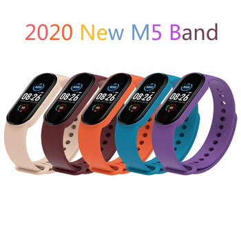 

M5 Sport Wristband New Smart Band 2020 Fitness Traker Hide Emblems Montre Homme Monitor Bluetooth Lintelek Blood Pressure Watch