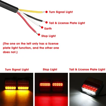 

Rear reflector Trailer Tail Light Turn signal Boat Marker Kit Submersible