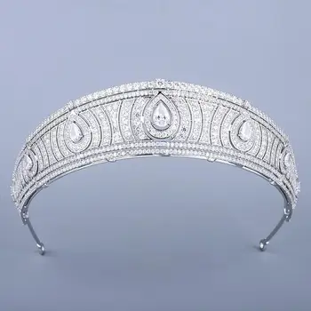 

Bridal Hair Jewelry Zircon Tiaras Crowns Cubic Zirconia Diadem Brides Princess Pageant Engagement Headbands Wedding Accessories