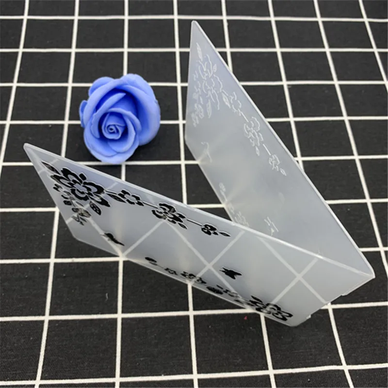 Flower corner decoration frame transparent folding embossing board DIY handmade works background embossing mold