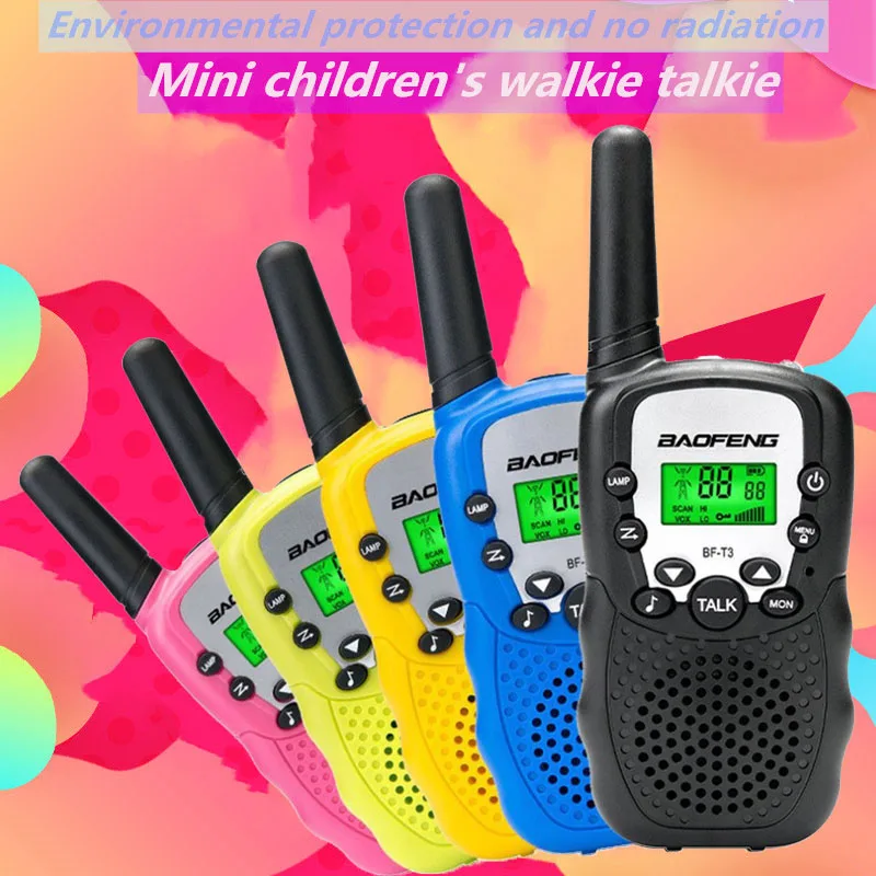 2PCS Children Mini Kid UHF Walkie Talkie BF-T3 BFT3 Baofeng FRS Two Way Ham CB Radio VOX CTCSS Comunicador Handy HF Transceiver | Мобильные
