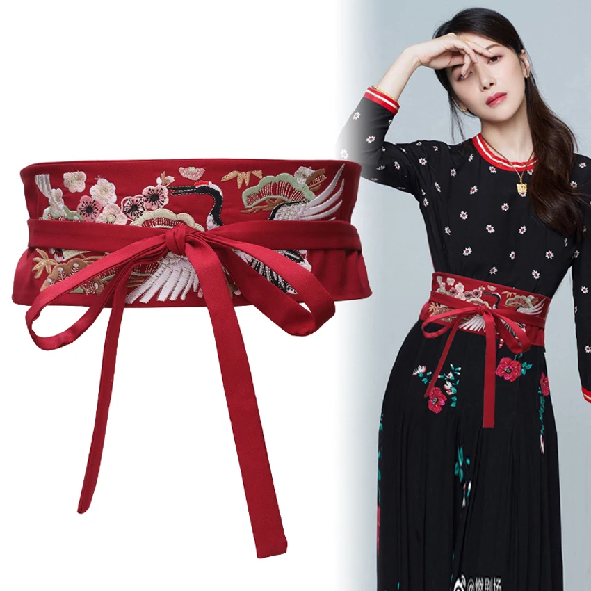 

Традиционное японское кимоно, кардиган с Оби для женщин и девушек, модная уличная одежда с принтом журавлей и кисточками, бандажный пояс юката Оби