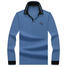 Новое поступление высокое качество 3D вышитая рубашка поло Для мужчин с длинным рукавом брендовая рубашка-поло Бизнес Повседневное Для Мужчин's футболки 8873