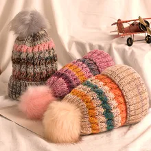 Зимние вязаные шапочки Женские шапки Скалли для женщин шапка теплые шапочки зимняя шапка женские шапки s Beanie шапки зимние женские