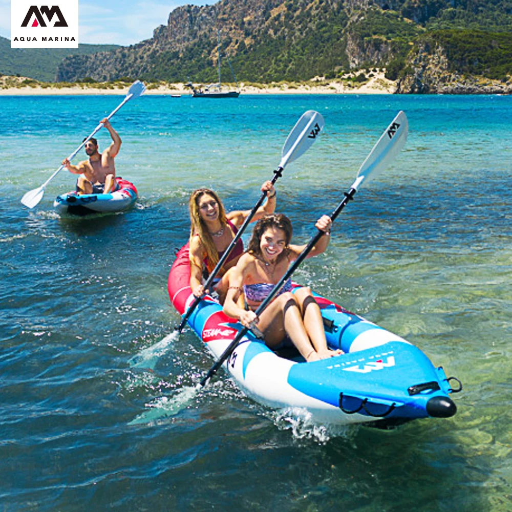 2020 Aqua Marina ПВХ каякинговая лодка каноэ на 1/2 человек DWF надувной каяк для пола