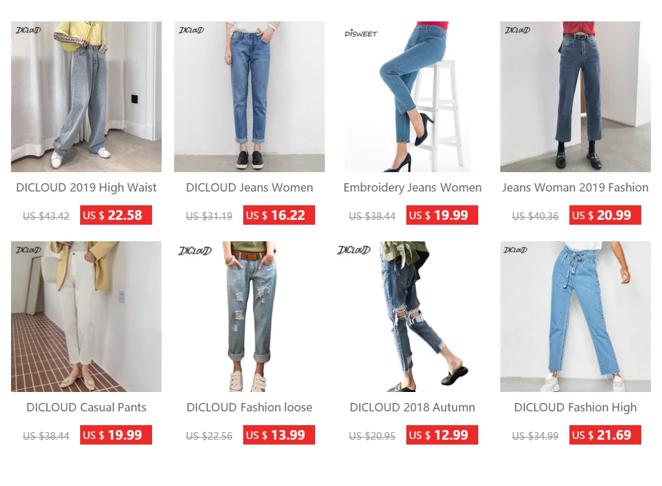 DICLOUD новые корейские свободные рваные джинсы женские модные повседневные уличные шаровары женские 2018 Boyfriend стиль с высокой талией джинсы