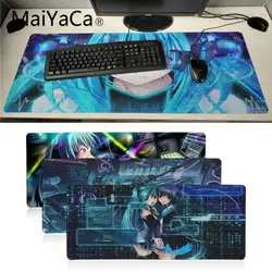 Maiyaca Hatsune Miku коврик для мышки с аниме большой край аниме противоскользящие игровые коврики и чехлы коврики для мышки скоростной игровой