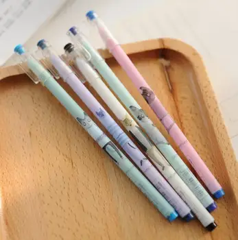 

6 pcs/lot 0.5mm Novelty Cat Man Gel Ink Pen Signature Pen Escolar Papelaria School Office Supply Promotional Gift