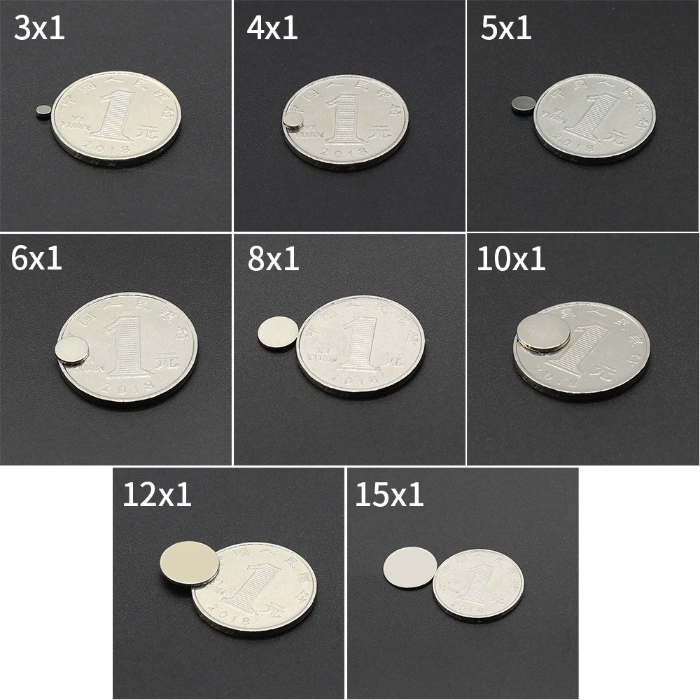 Round magnets 3x1,4x1,5x1,6x1,8x1,10x1 12x1 15x1mm Neodymium N35 Permanent NdFeB Super Strong Magnetic Disc