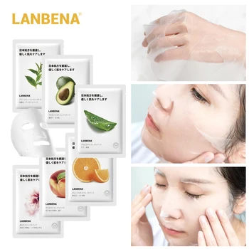 

LANBENA Face Facial Mask Mask Fruit Japan Advanced Formula Whitening Moisturizing Water Locking Plant Extract Fresh SkinCare 1PC
