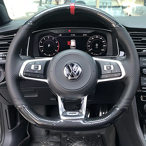 

For Volkswagen Golf 7/7.5 rline/gti DIY custom leather suede special interior steering wheel cover car accessories